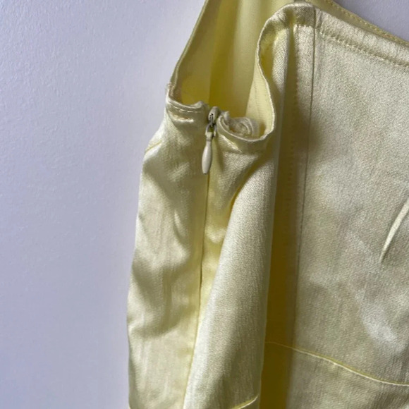 Zara Satin Effect Mini  Dress Light Yellow Size Large NWOT - Picture 6 of 7